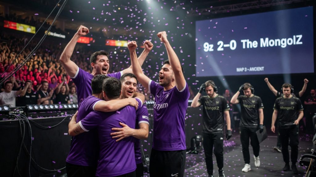 Esports photo of 9z Team celebrating a 2–0 win over The MongolZ on a